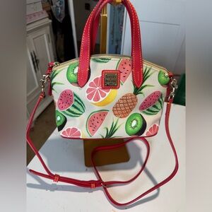 Dooney & Bourke Fruit Print Crossbody Bag - Red and Green small with strap